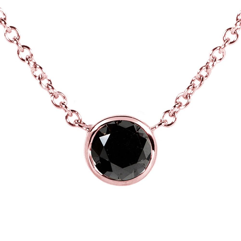 Black Diamond Solitaire Lucy Necklace