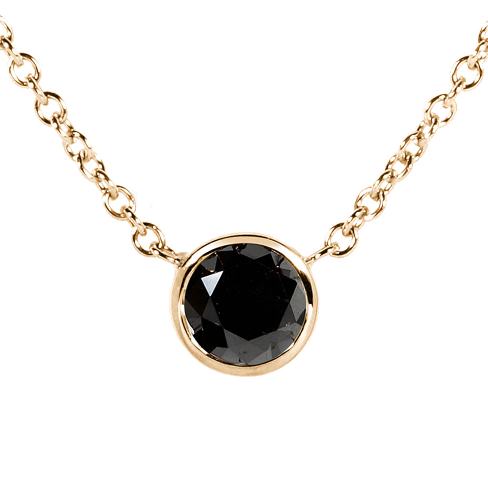 Black Diamond Solitaire Lucy Necklace