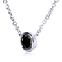Kobelli Black Diamond 1/2 Carat Solitaire Bezel Necklace in 14K White Gold (16" Chain) 61716R-50BK-W