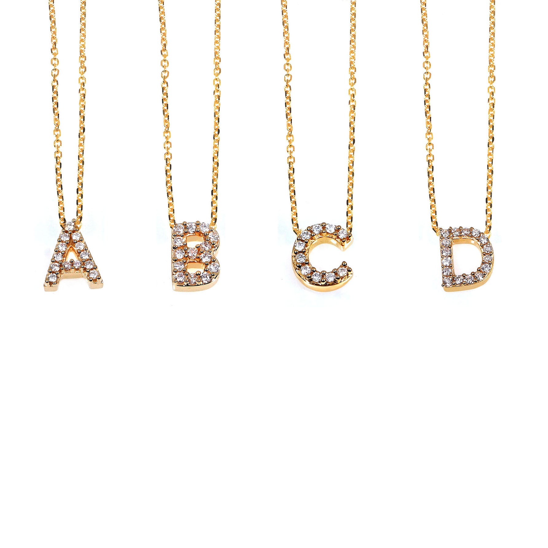 Natural Diamond Accent Mini A-Z Necklace