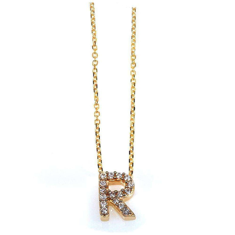 Kobelli Small A-Z Letter Diamond Pendant Gold 61787/R