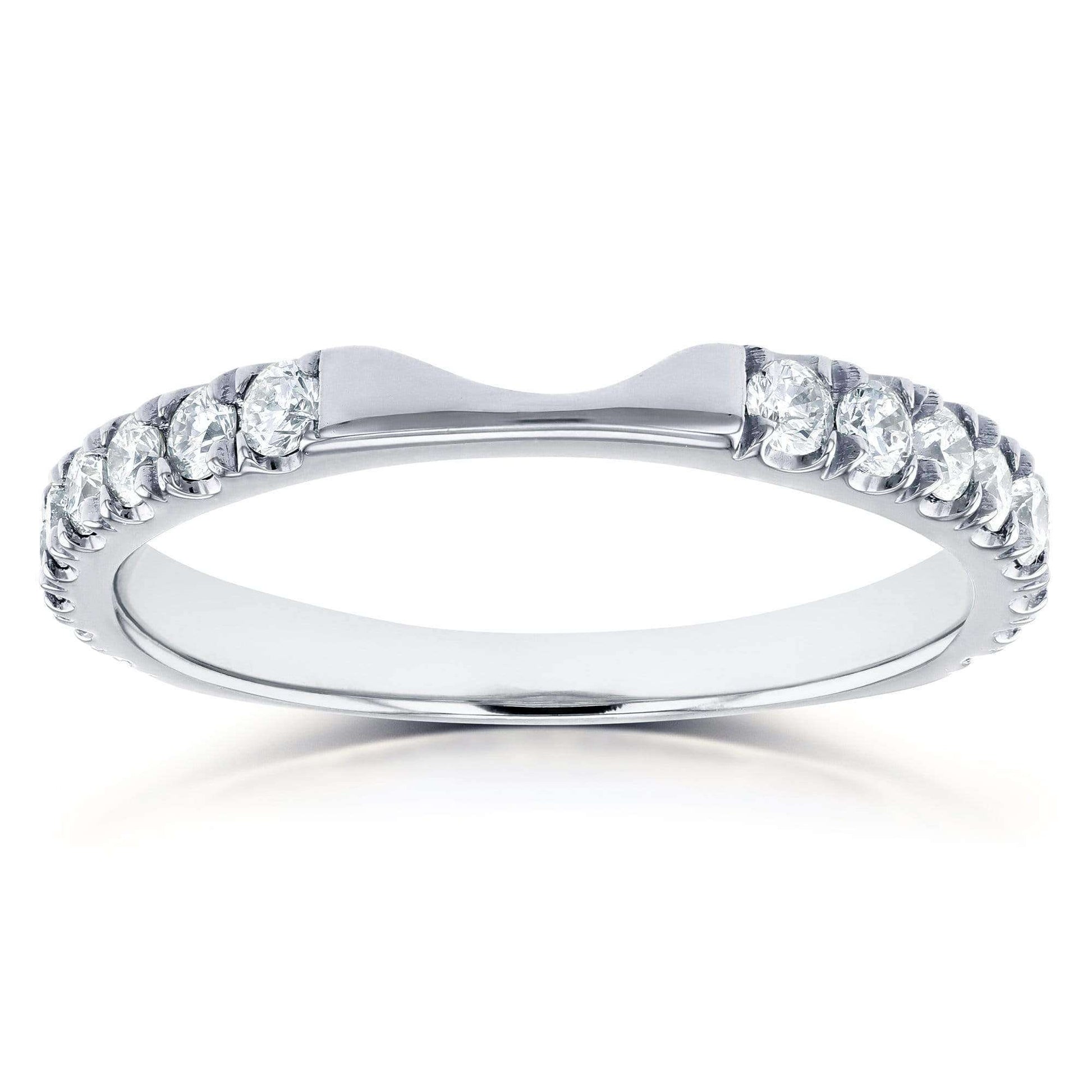 Kobelli Round Diamond Notched Wedding Band 1/2 CTW in 14k White Gold (Fits Series 61904)
