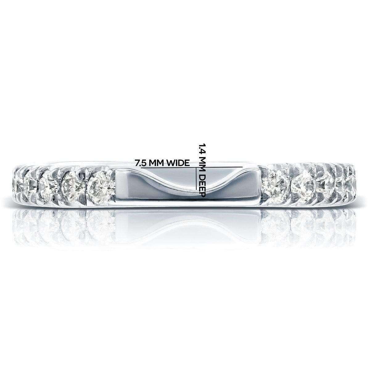 Kobelli Round Diamond Notched Wedding Band 1/2 CTW in 14k White Gold (Fits Series 61904)