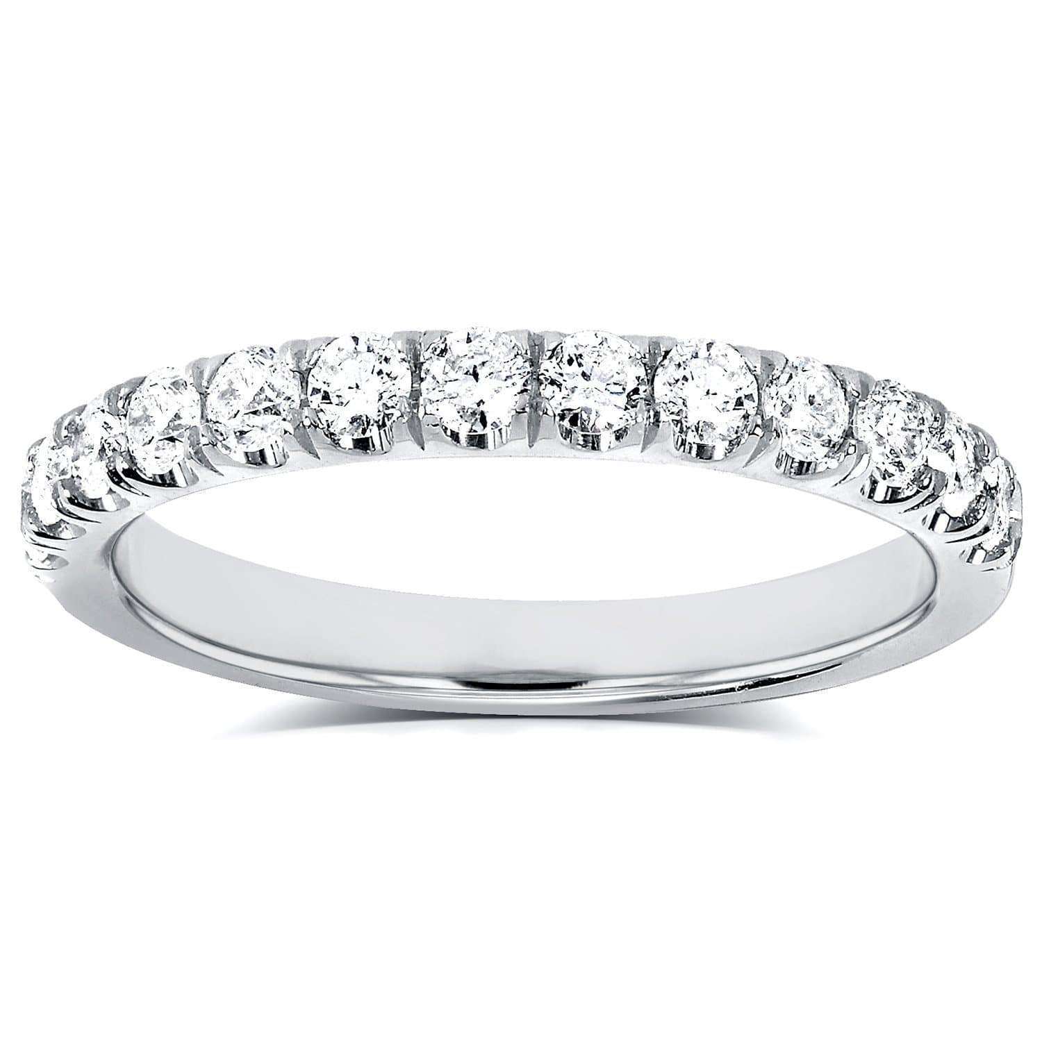 Kobelli Diamond Comfort Fit Flame French Pave Band 1/2 carat (ctw) in 14K White Gold