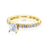 1ct.tw Princess Diamond French Pavé Engagement Ring