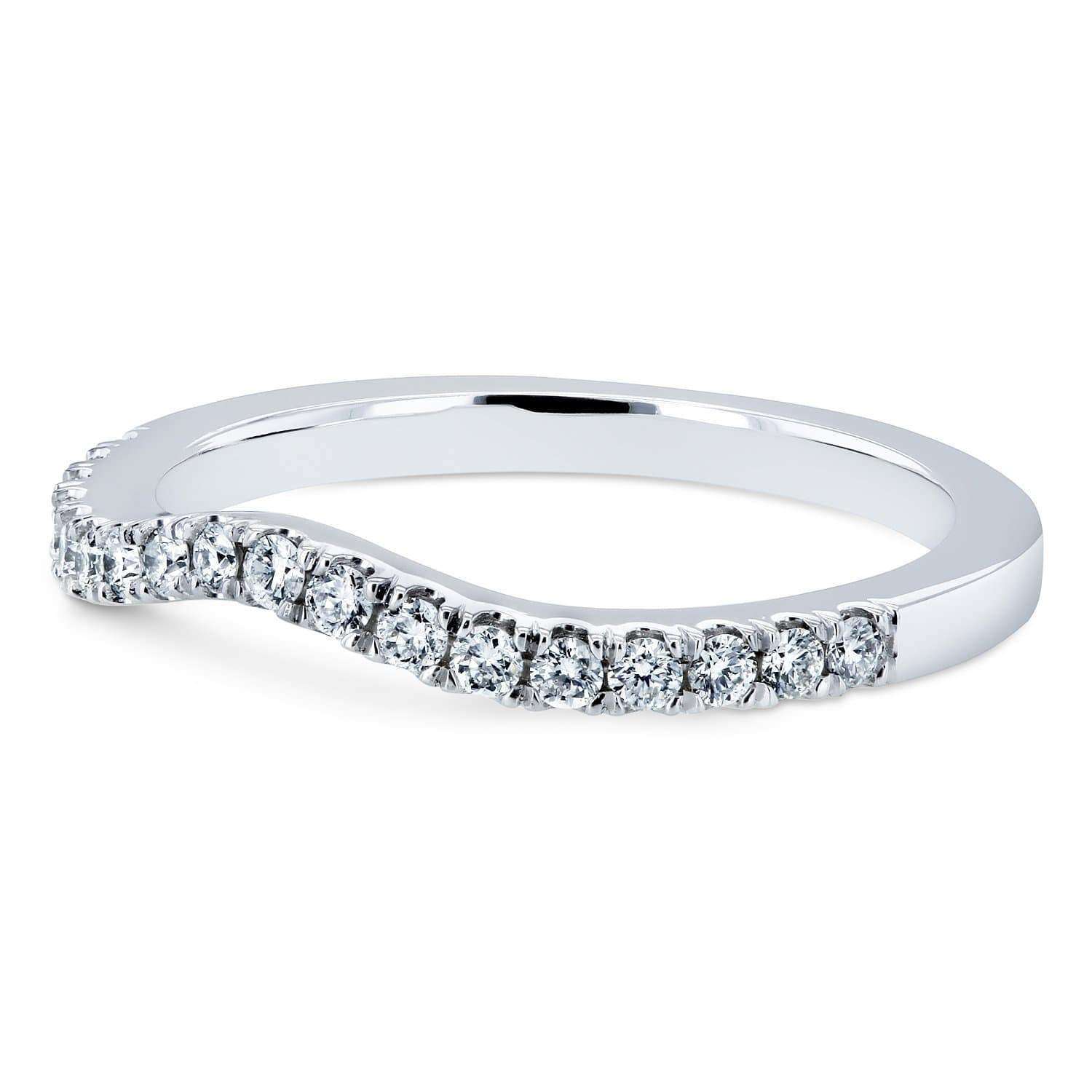 Kobelli Diamond Wedding Band Curved 1/5 CTW 14k White Gold