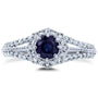 Kobelli Vintage Sapphire & Diamond Engagement Ring 1 Carat (ctw) in 14k White Gold