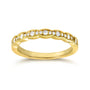 Kobelli Tri-Diamond Scalloped Pave Wavy Gold Wedding Band