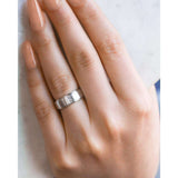 Kobelli Two-Stone Diamond Unisex Wedding Band 1/8 CTW in 14k White Gold