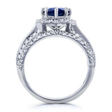 Vintage Web Halo Bridal Set (Natural Diamond Sides) - Multiple Options