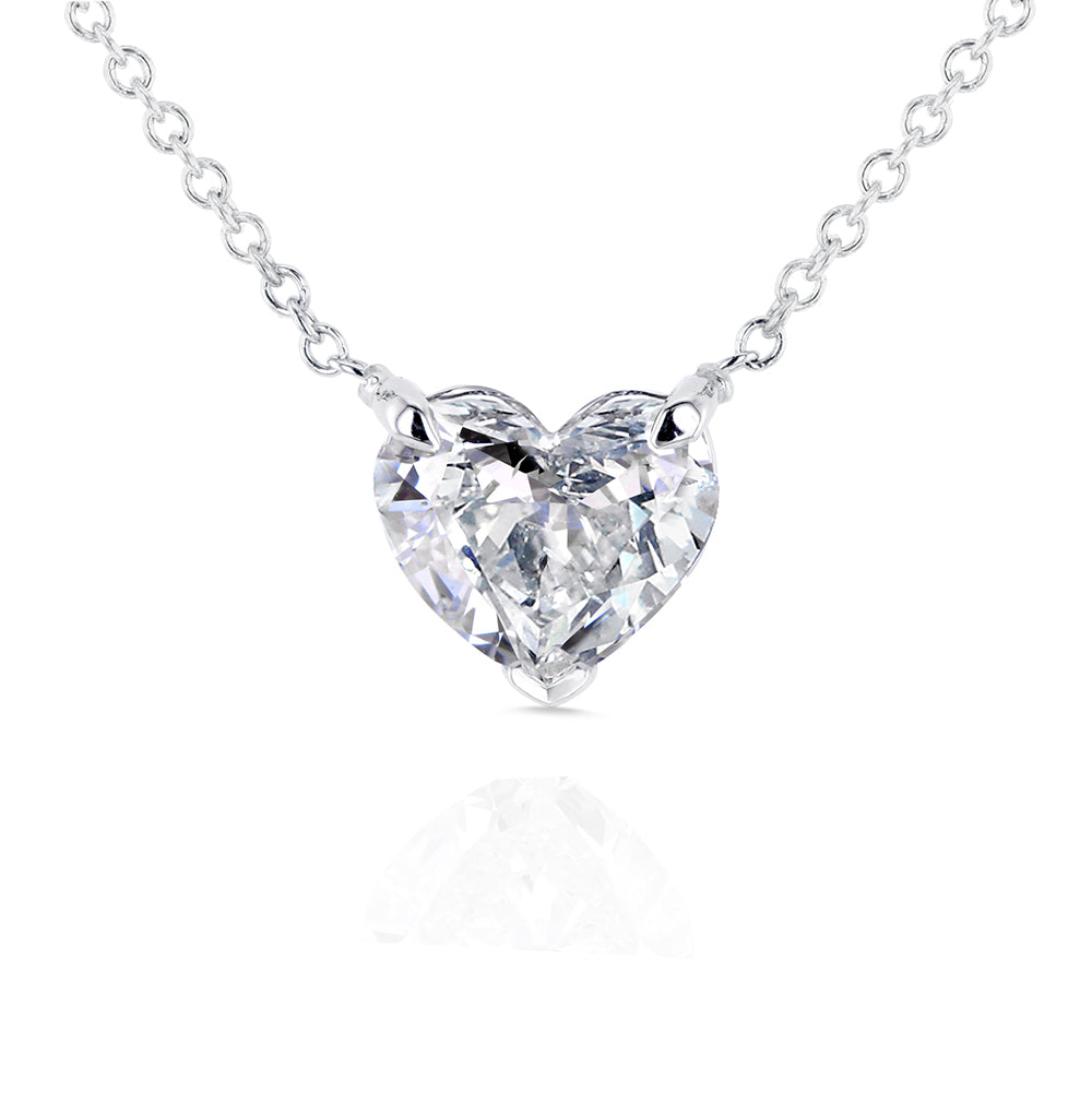 Heart-Shaped Diamond Pendant Necklace