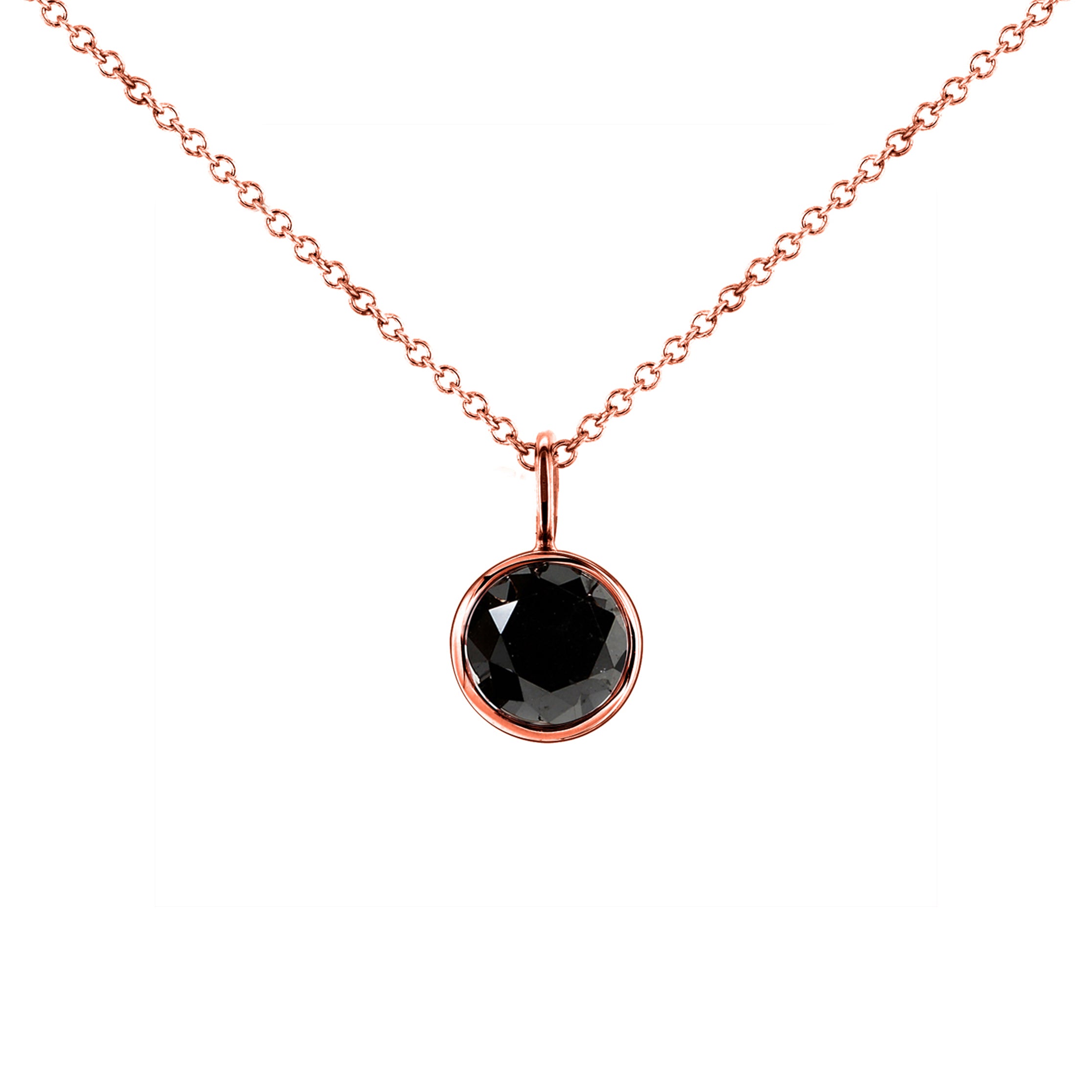 1 Carat Black Diamond Solitaire Fumiko Necklace