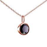 Kobelli Black Diamond Solitaire Bezel Pendant and Detachable Chain 1 CTW in 14K Rose Gold (16" Chain) 62201BK-R