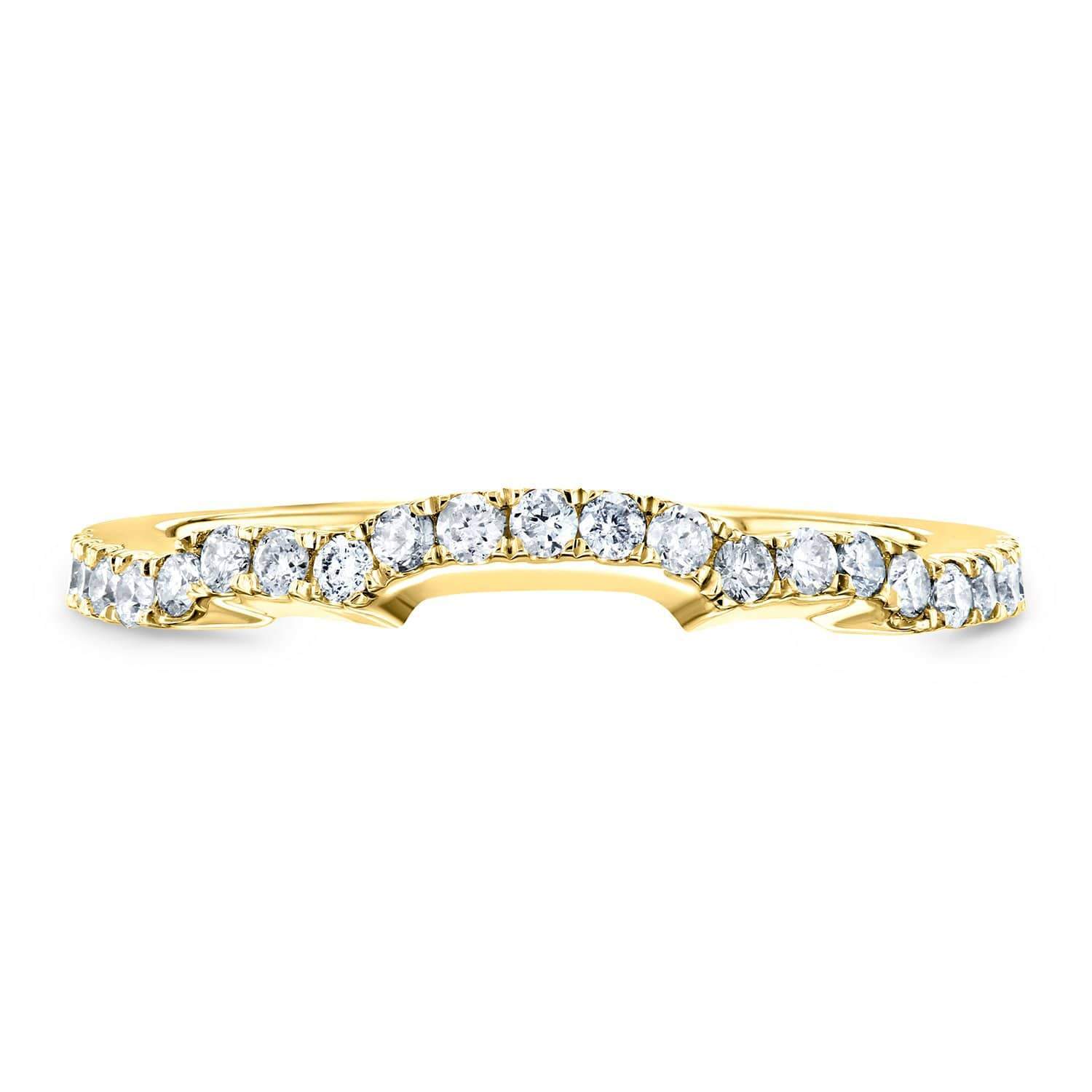 Kobelli Diamond Wedding Band Contour Curved 1/3 CTW 14k Yellow Gold