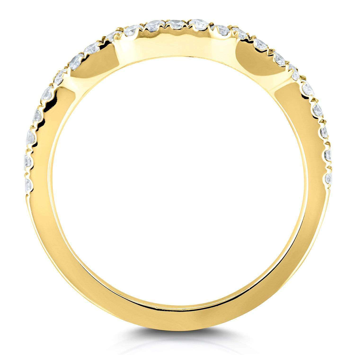 Kobelli Diamond Wedding Band Contour Curved 1/3 CTW 14k Yellow Gold