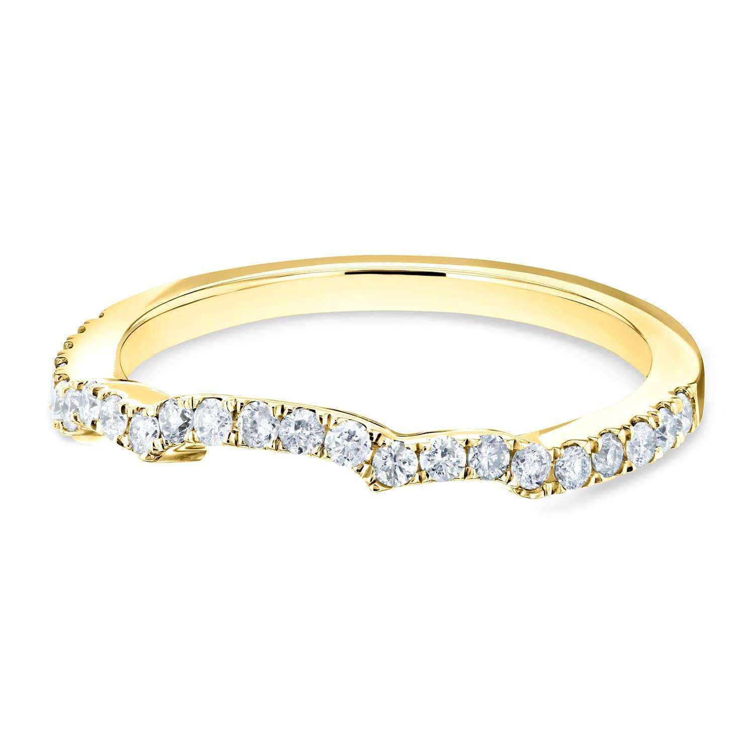 Kobelli Diamond Wedding Band Contour Curved 1/3 CTW 14k Yellow Gold