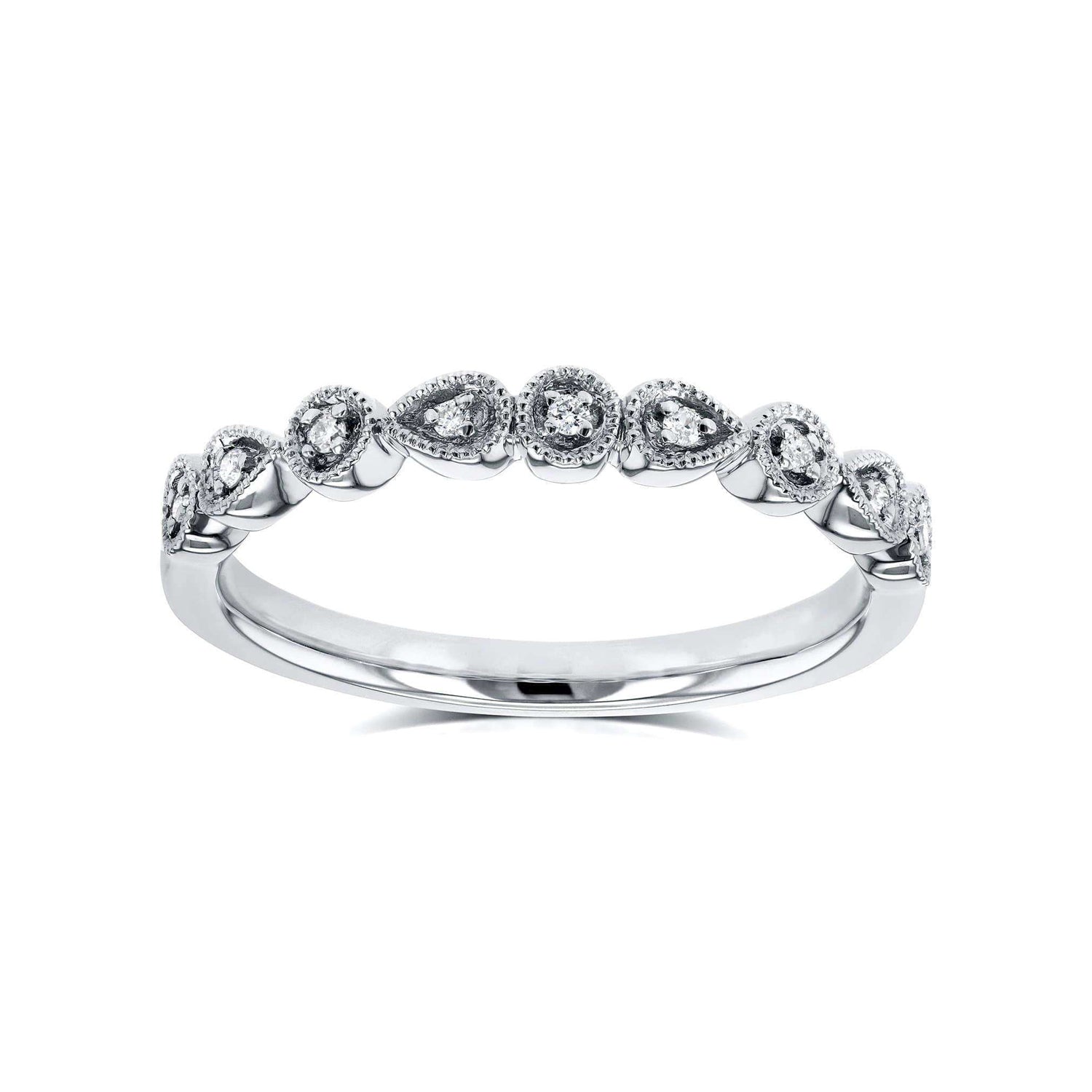 Natural Diamond & Sapphire Accent Alternating Ring
