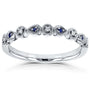 Kobelli Diamond and Sapphire Accented Milgrain Ring in 10k White Gold