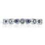 Kobelli Diamond and Sapphire Accented Milgrain Ring in 10k White Gold