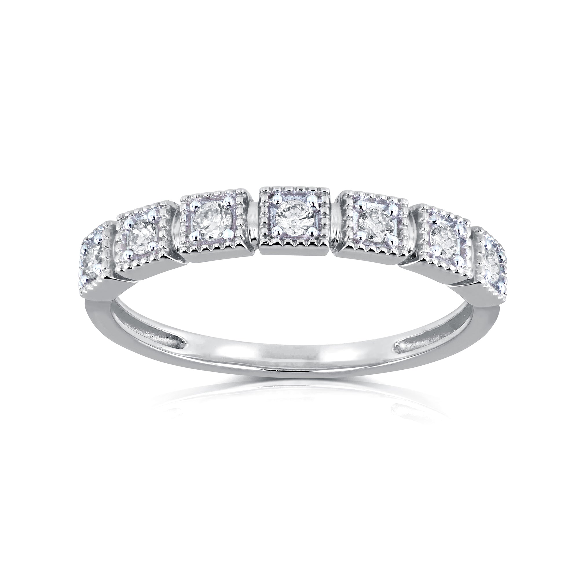 0.15 Carat Natural Diamond Square Pattern Ring