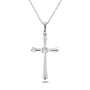 Kobelli Solitaire Diamond Cross Pendant Flared Arms in 10k Gold