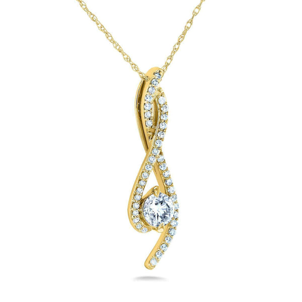 Kobelli Diamond Ribbon Necklace 1/2 Carat TDW in 10k Gold