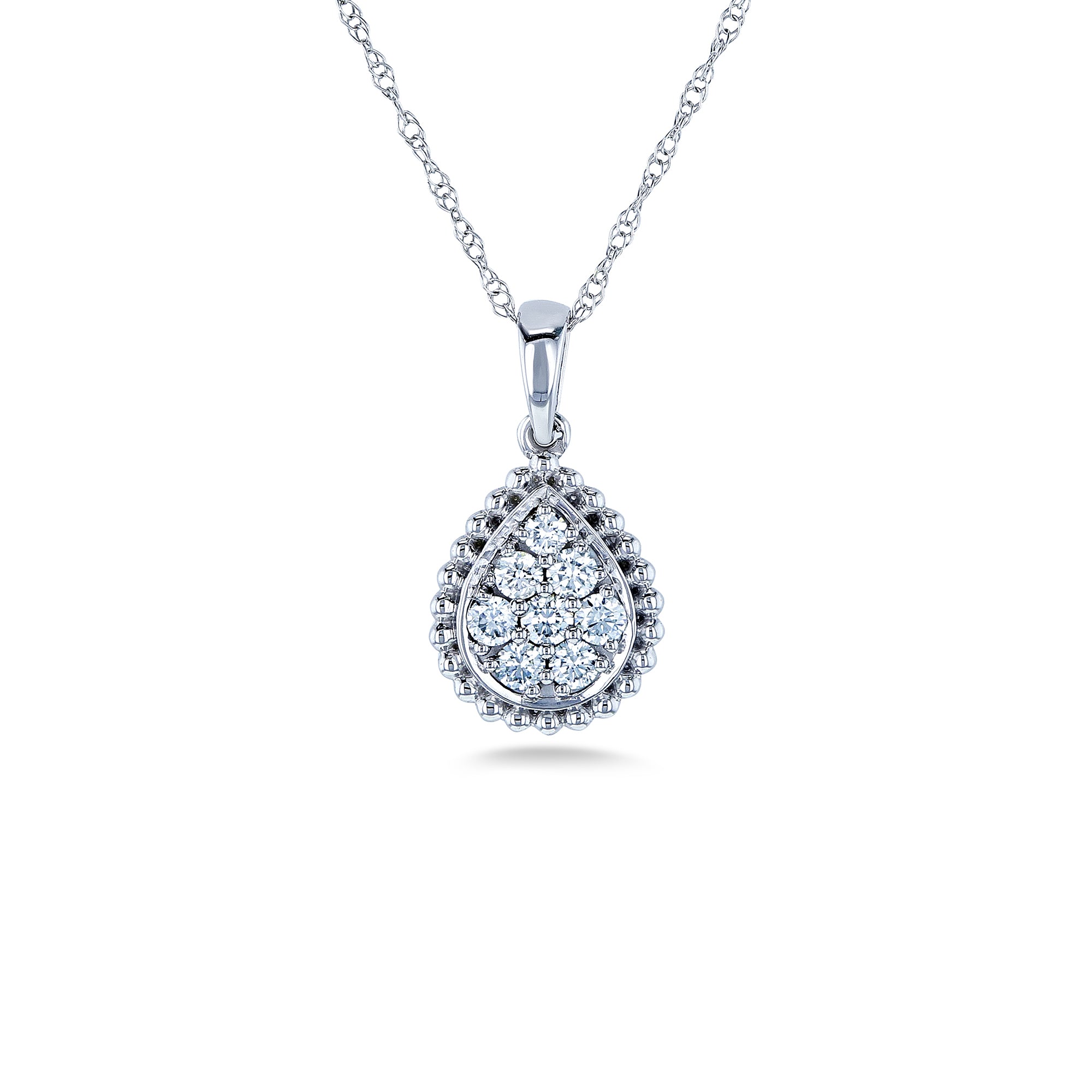 0.25 Carat Natural Diamond Pear Harmony Cluster Necklace