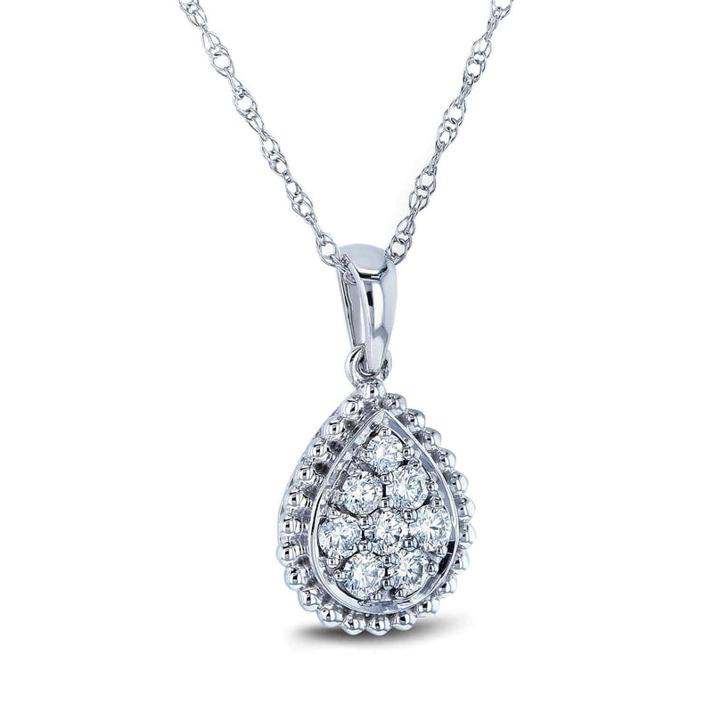 Kobelli Diamond Pear Shaped Pendant and Chain 10k Gold (1/4 CTW) 62381