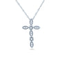 0.1 Carat Natural Diamond Scalloped Cross Necklace