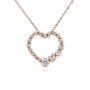 0.25 Carat Natural Diamond Graduating Heart Necklace