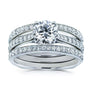 Kobelli Round Diamond Square European Shank Vintage Trellis Bridal Set 1 3/5 CTW 14k White Gold, 3 Piece