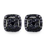 Kobelli Black Diamond Halo Stud Earrings 1/3 CTW 14k Black and Rose Gold 62454BKBK-R