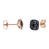 Kobelli Black Diamond Halo Stud Earrings 1/3 CTW 14k Black and Rose Gold 62454BKBK-R