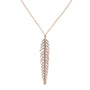 Kobelli Diamond Dangle Feather Necklace 2/5 CTW 14k Rose Gold 62457V-R