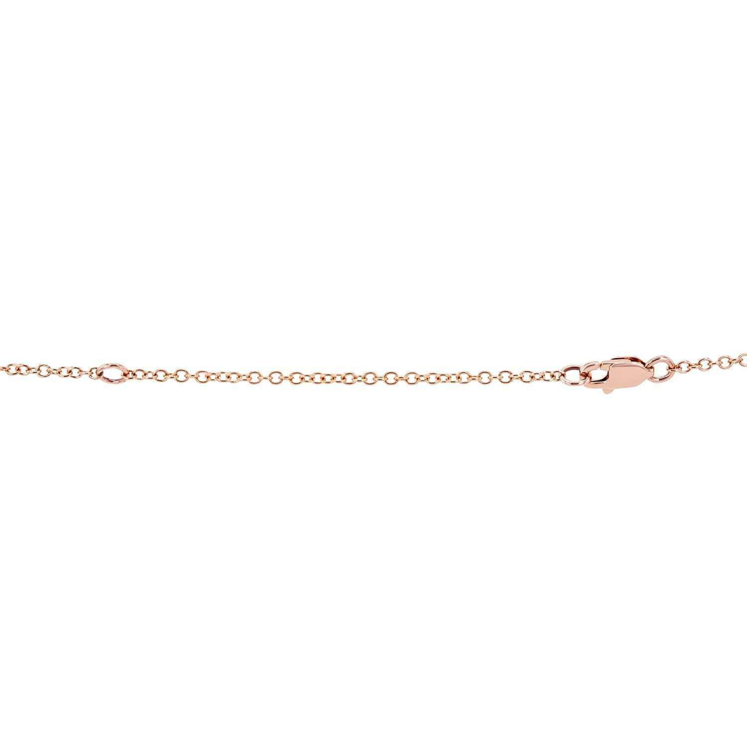 Kobelli Diamond Dangle Feather Necklace 2/5 CTW 14k Rose Gold 62457V-R
