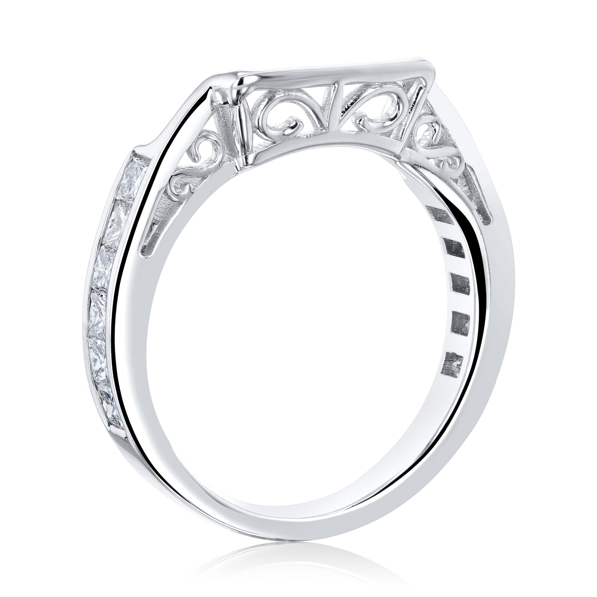 Kobelli Princess Diamond Channel Set Wedding Band in 14k White Gold
