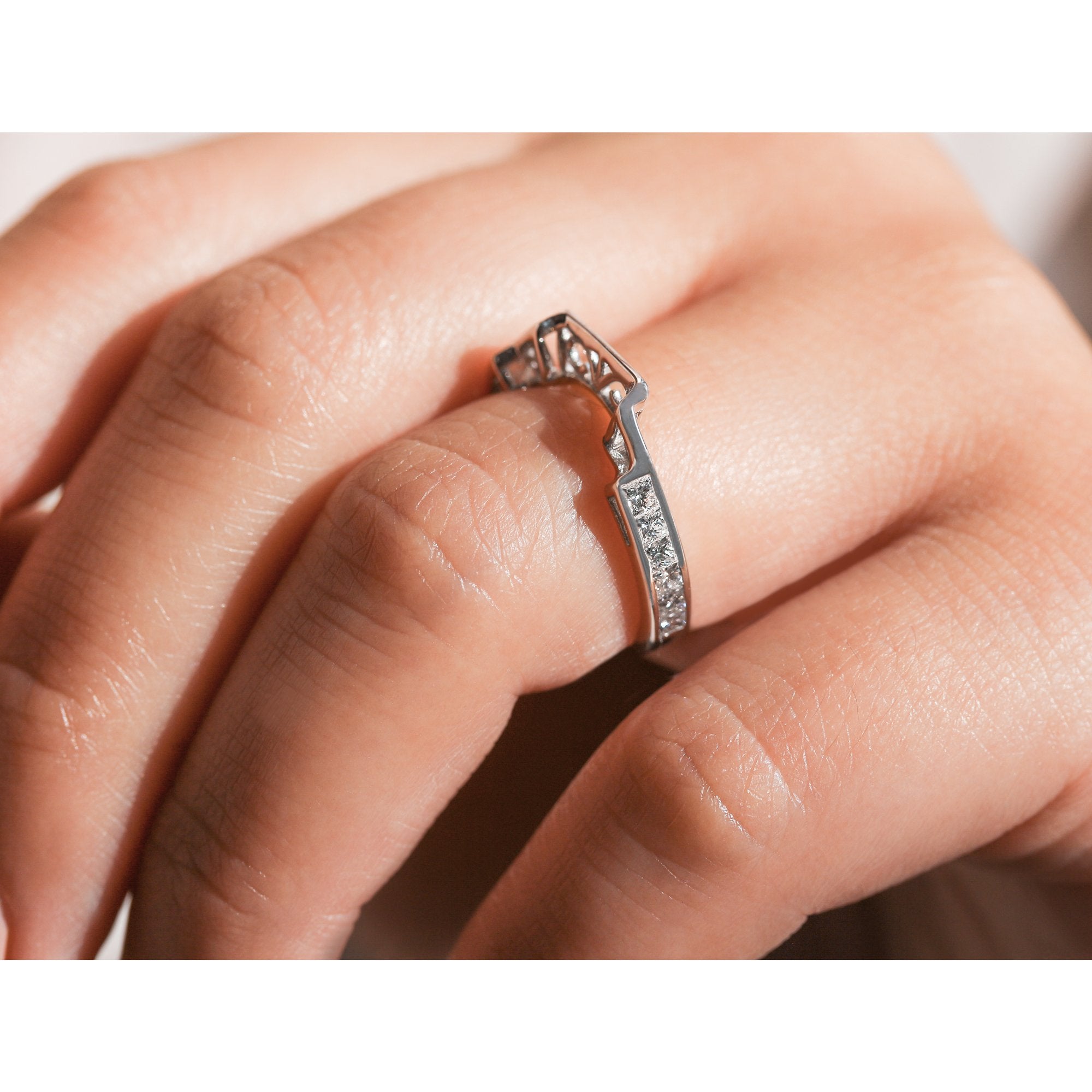 Kobelli Princess Diamond Channel Set Wedding Band in 14k White Gold