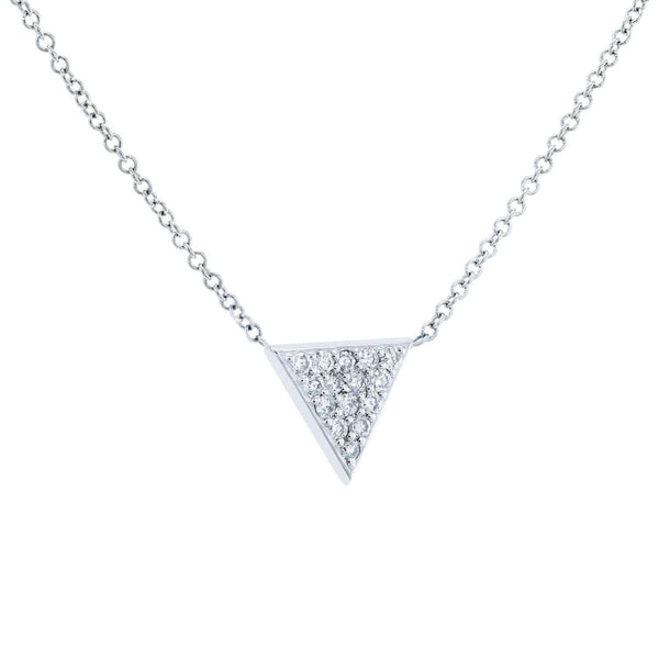Kobelli Triangle Diamond Necklace 14k White Gold 62481-WW