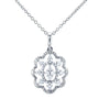 Kobelli Diamond Floral Pendant Necklace 1/4 CTW 10k White Gold, 18in Chain 62493