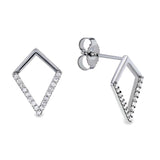 Kobelli White or Rose Gold Geometric Kite Diamond Earrings 62512/W