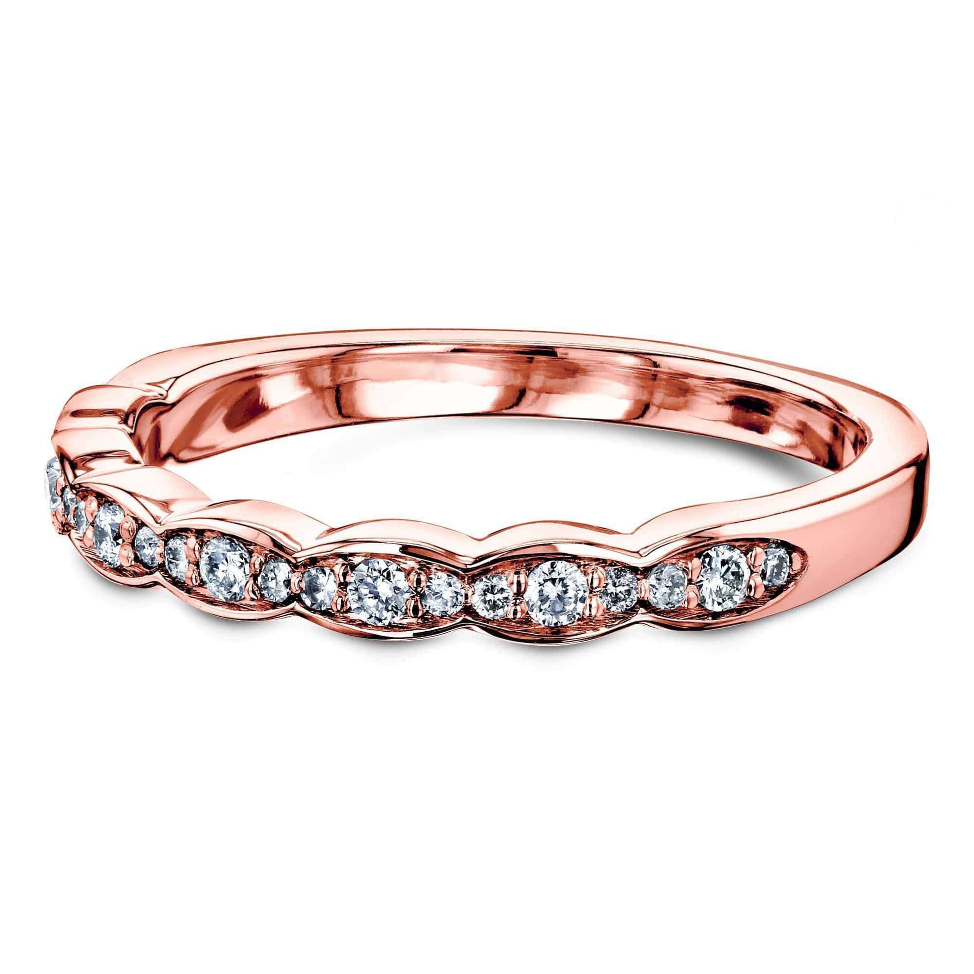 Kobelli Diamond Antique Wavy Wedding Band 1/6 Carat TCW 14k Gold 62515D/4.5R