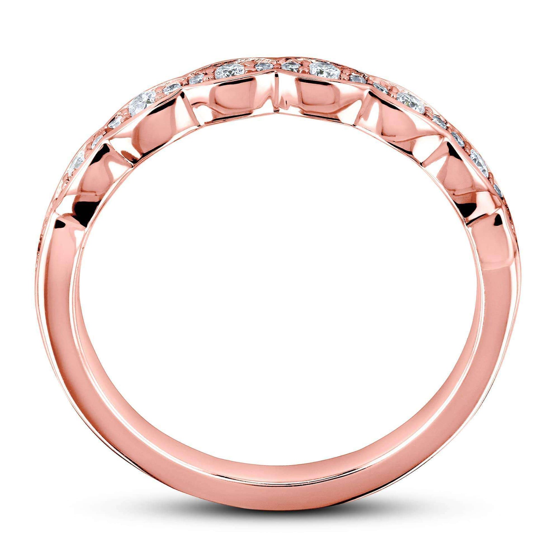 Kobelli Diamond Antique Wavy Wedding Band 1/6 Carat TCW 14k Gold