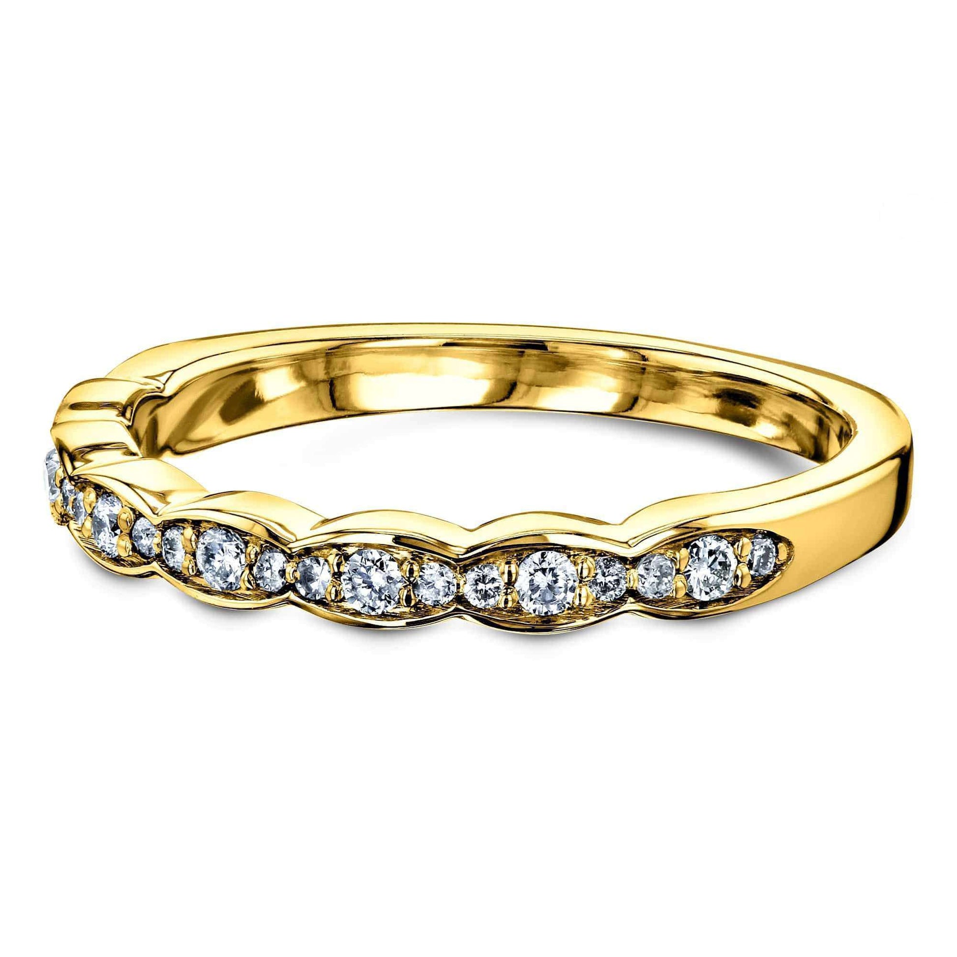 Kobelli Diamond Antique Wavy Wedding Band 1/6 Carat TCW 14k Gold 62515D/4.5Y