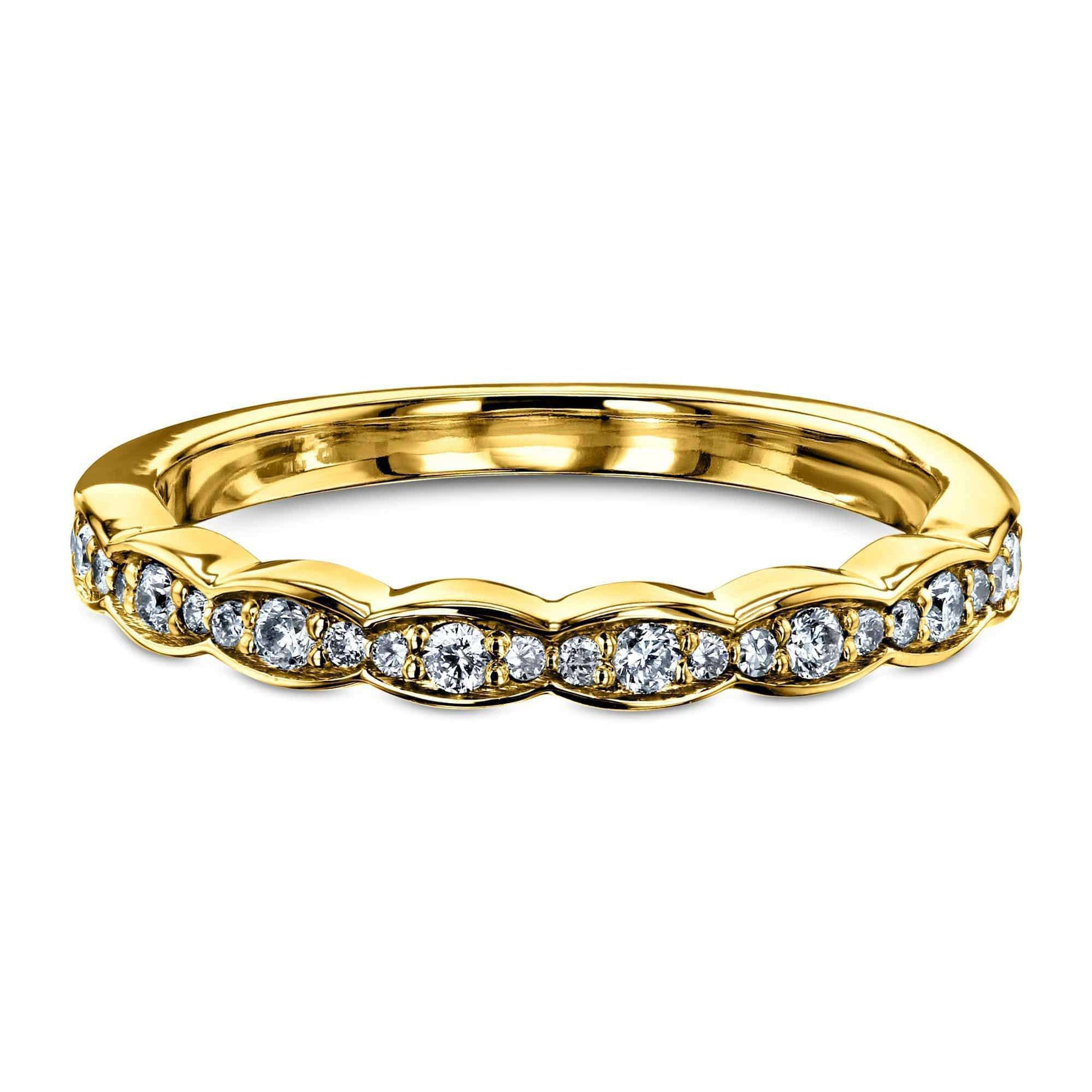 Kobelli Diamond Antique Wavy Wedding Band 1/6 Carat TCW 14k Gold
