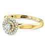 Kobelli Round Cluster Double Halo Taper Shank Diamond Ring 1/5 Carat TW 14k Yellow Gold