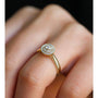 Kobelli Round Cluster Double Halo Taper Shank Diamond Ring 1/5 Carat TW 14k Yellow Gold