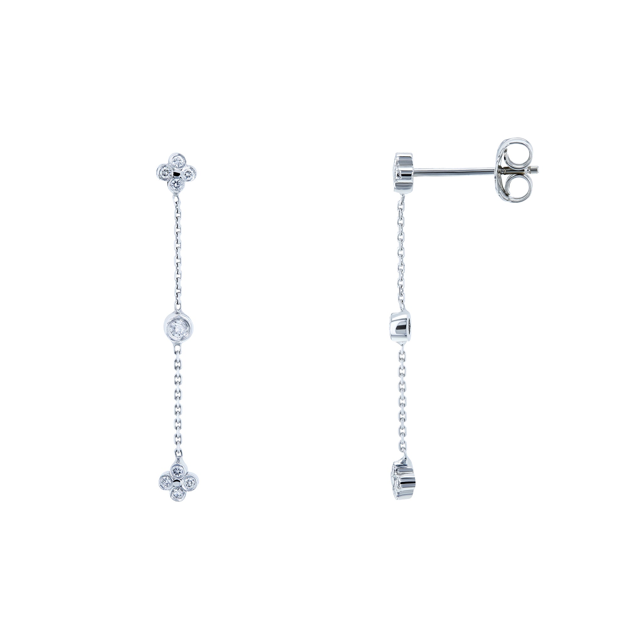 0.13 Carat Natural Diamond Chain Earrings