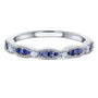 Kobelli Blue Sapphire White Diamond Band
