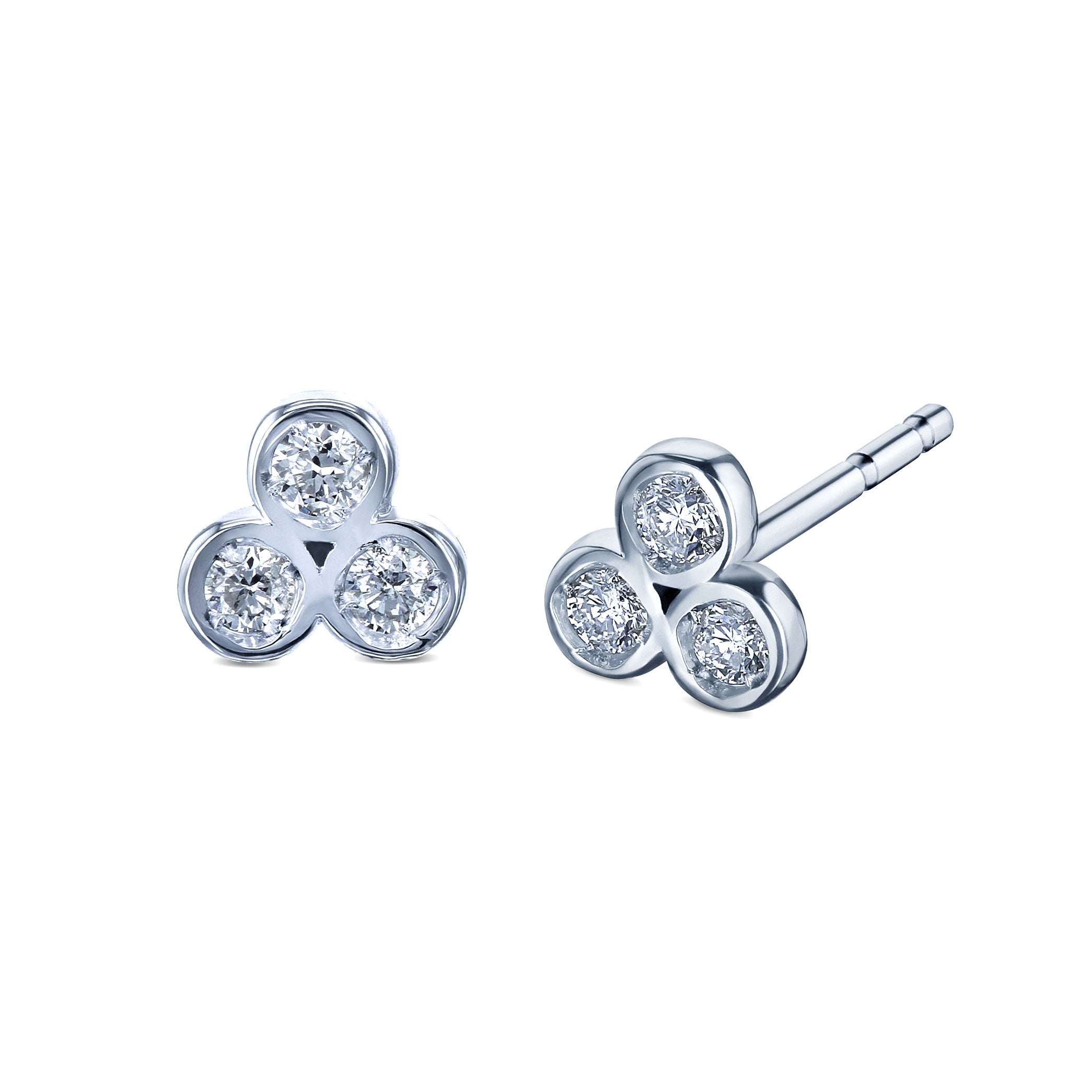 0.1 Carat Natural Diamond Trinity Studs