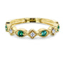 Kobelli Alternating Emerald and Diamond Yellow Gold Ring